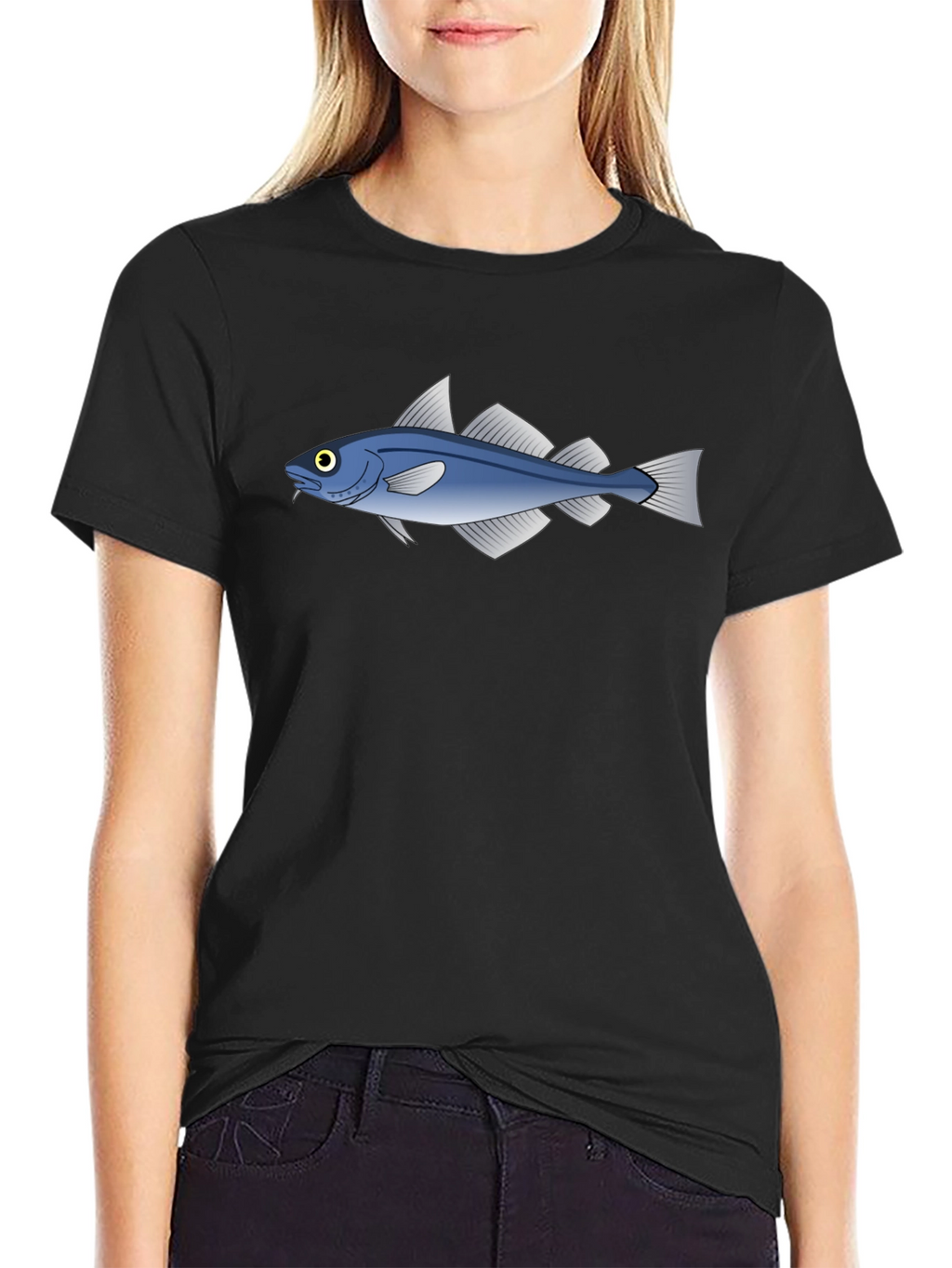 Cool Fish Graphic Black T-Shirt