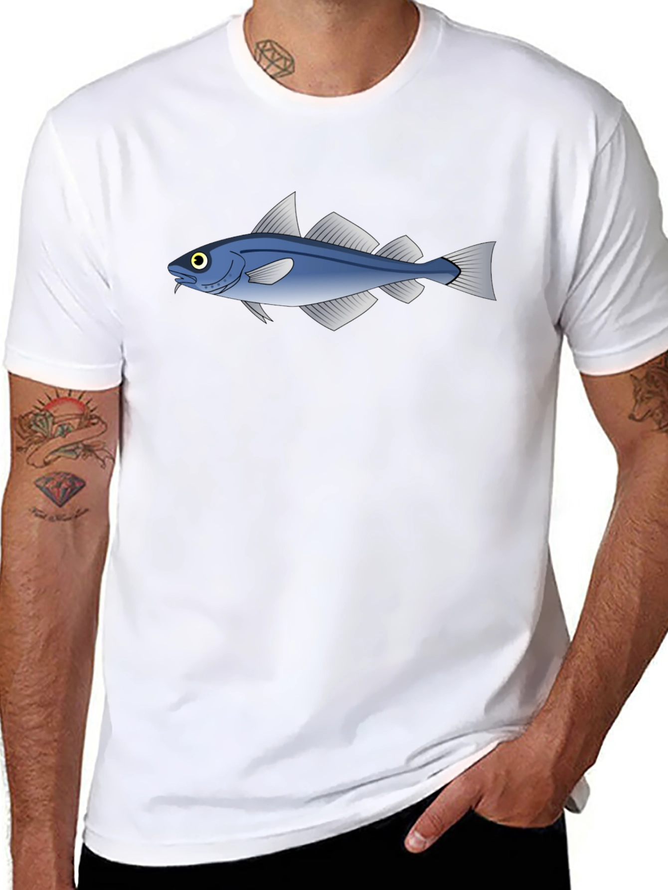 Cool Fish Graphic Black T-Shirt