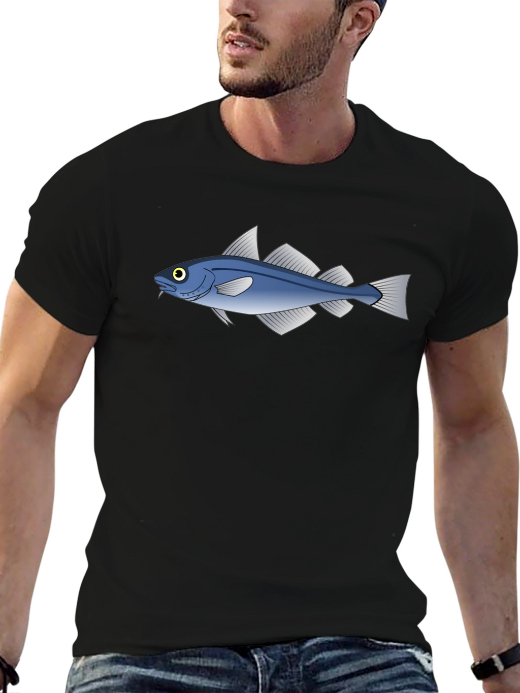 Cool Fish Graphic Black T-Shirt