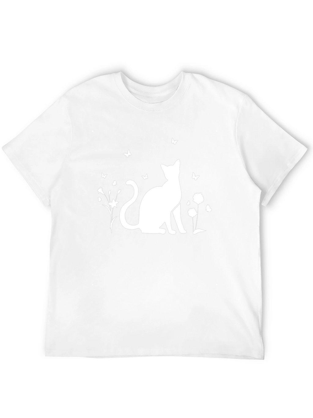 Black Cat & Butterfly Graphic T-Shirt