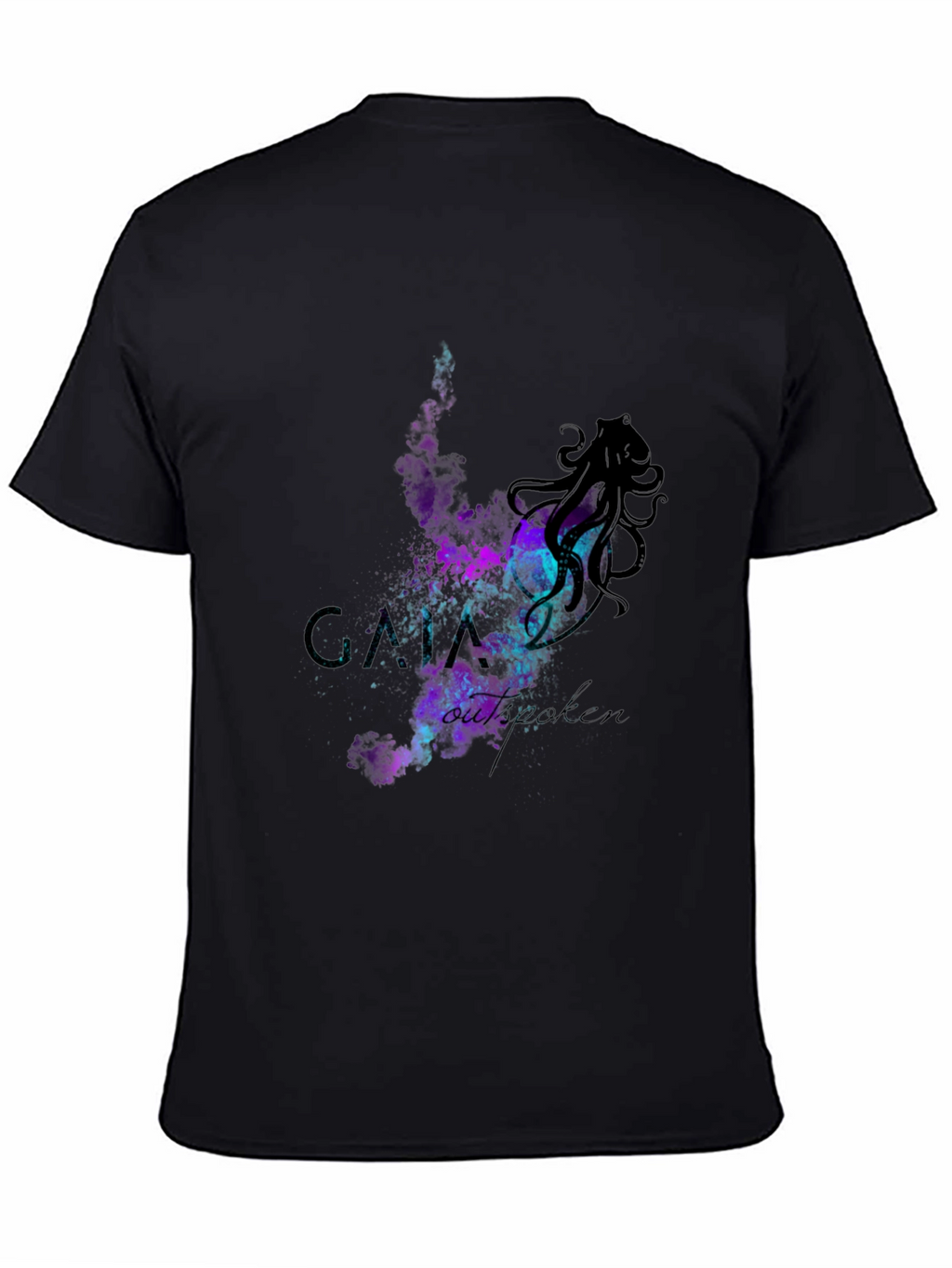Cosmic Octopus Graphic T-Shirt - Black