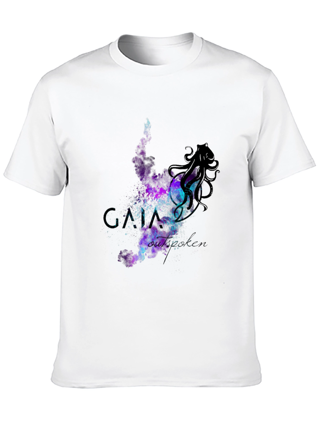 Cosmic Octopus Graphic T-Shirt - Black