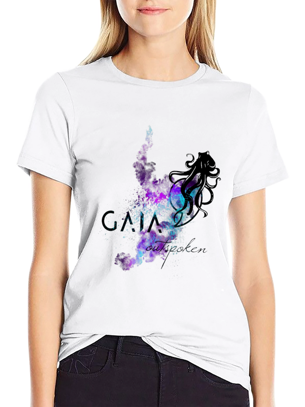 Cosmic Octopus Graphic T-Shirt - Black