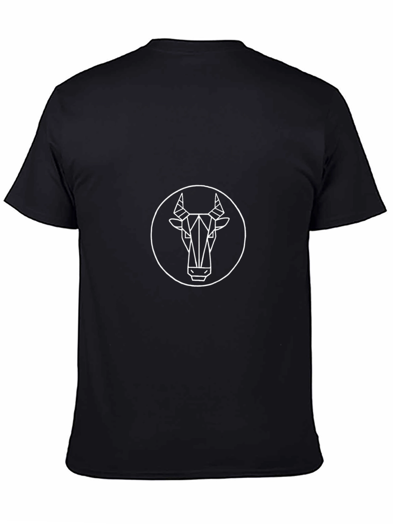 Geometric Bull Graphic Tee - Modern Black T-Shirt