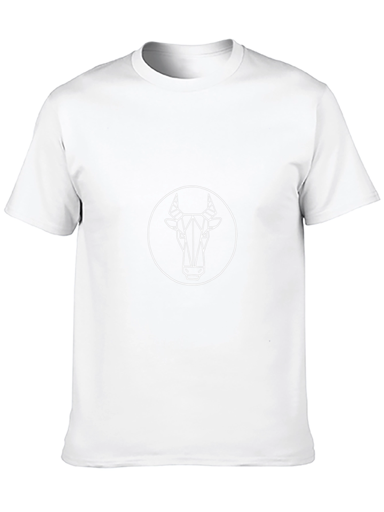 Geometric Bull Graphic Tee - Modern Black T-Shirt