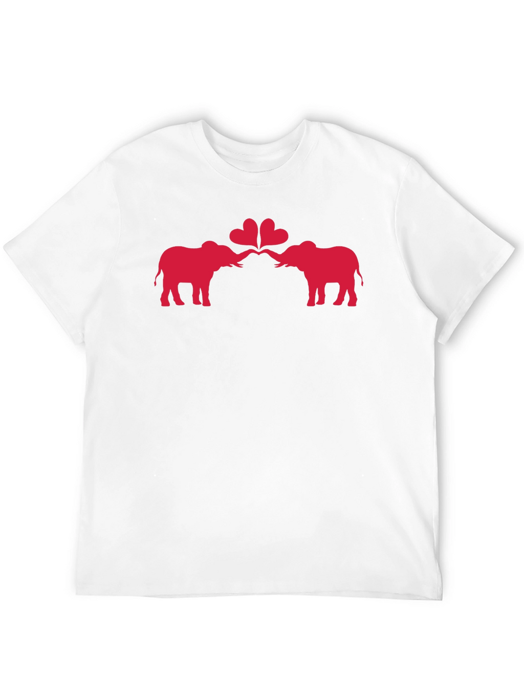 Elephant Love Heart Graphic Black T-Shirt
