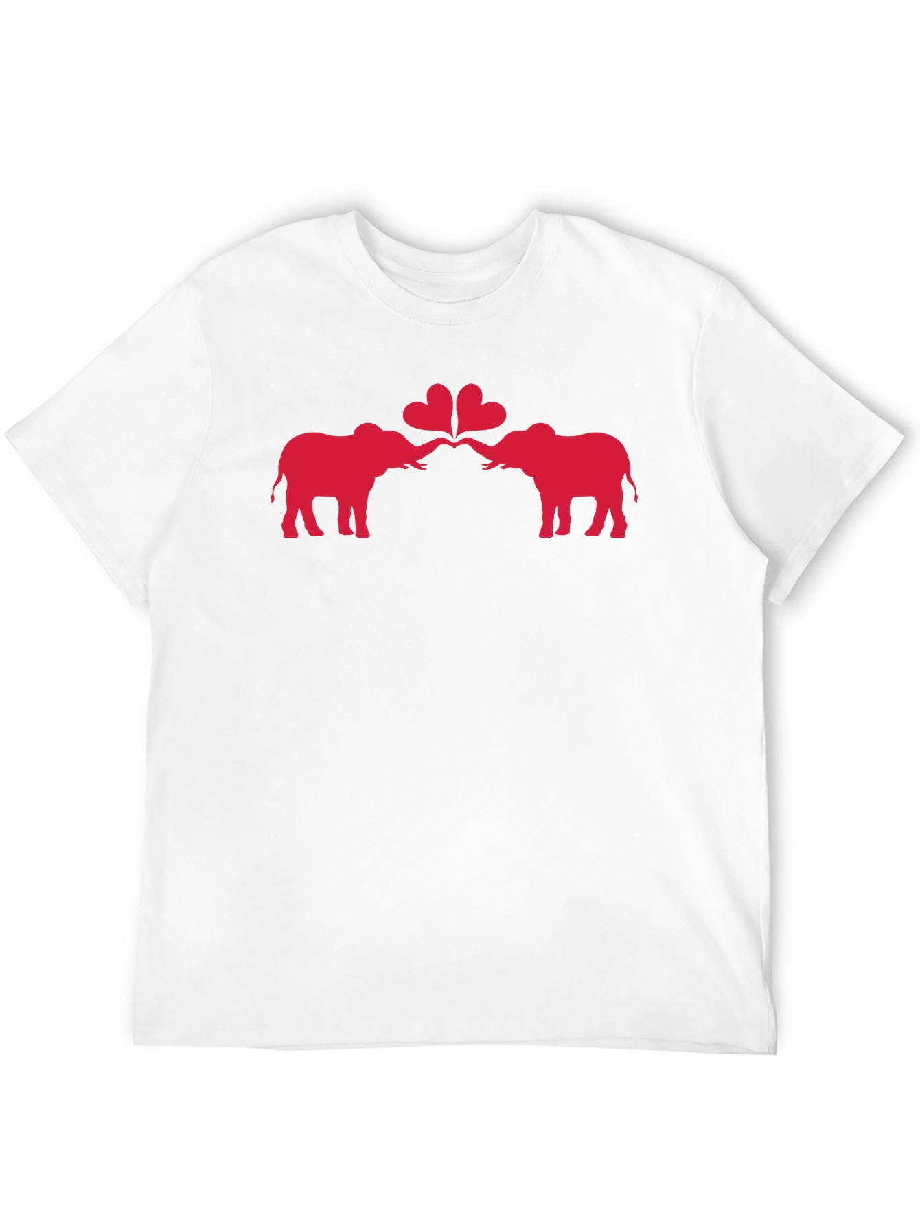Elephant Love Heart Graphic Black T-Shirt