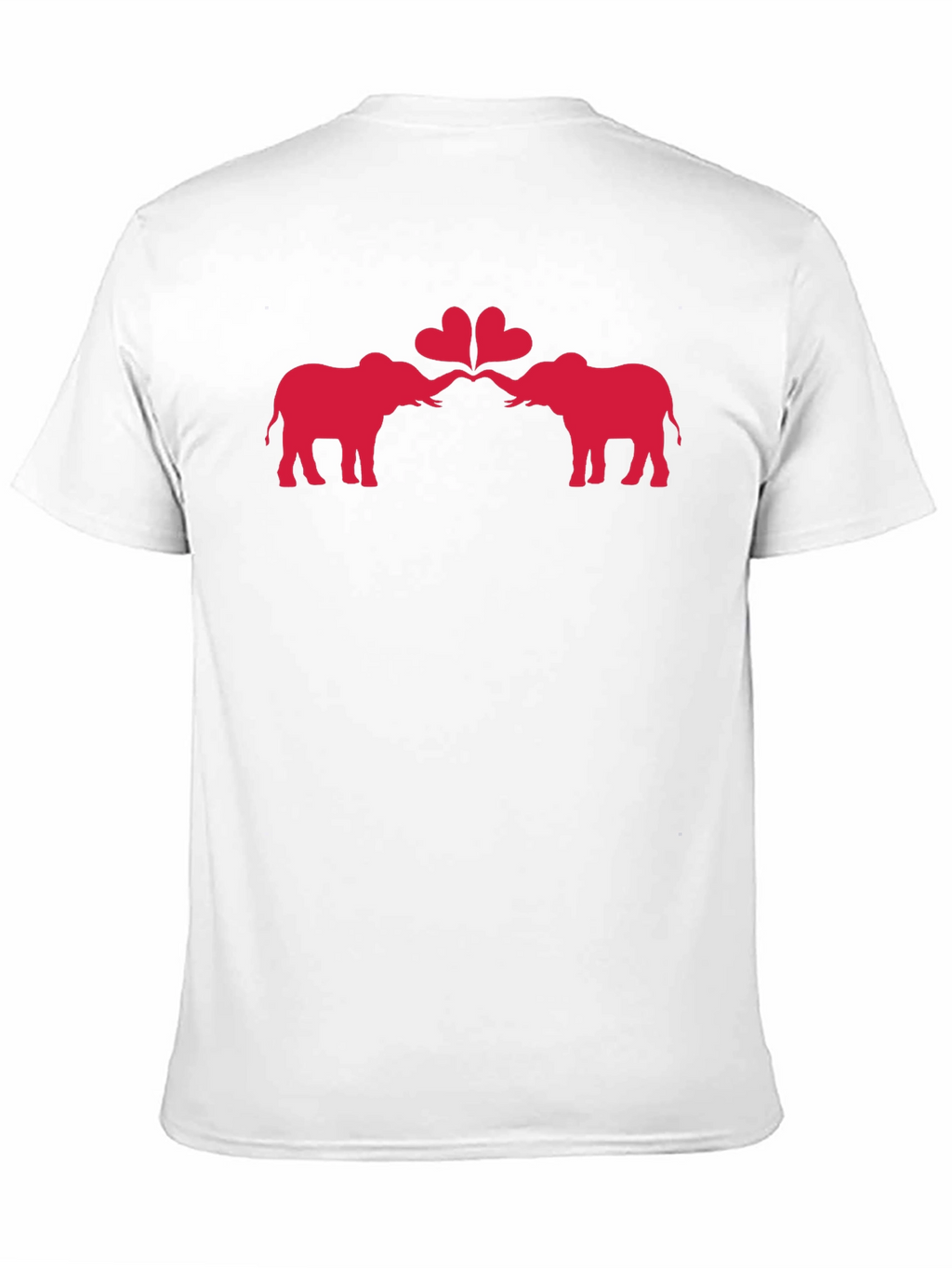 Elephant Love Heart Graphic Black T-Shirt