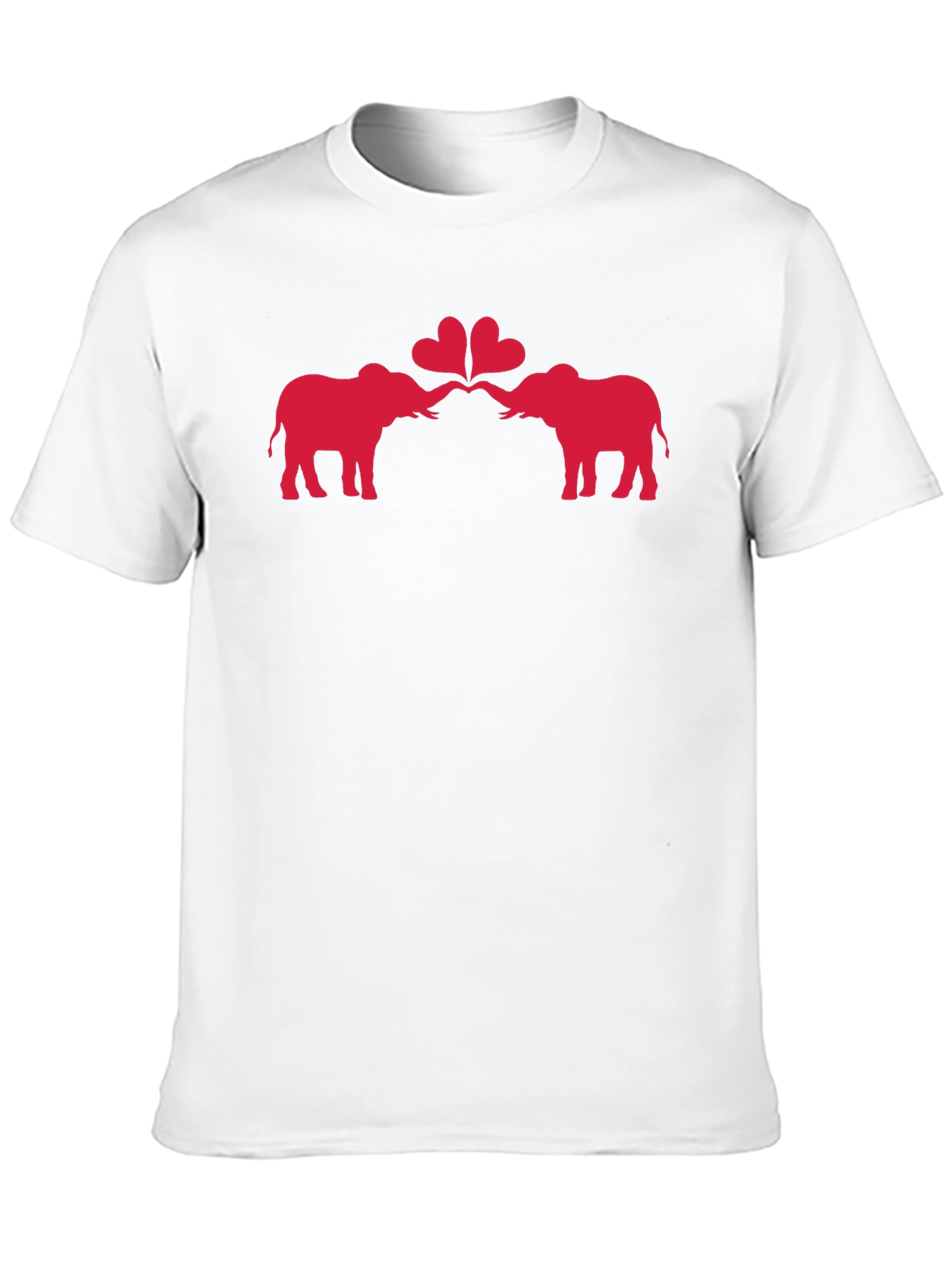 Elephant Love Heart Graphic Black T-Shirt