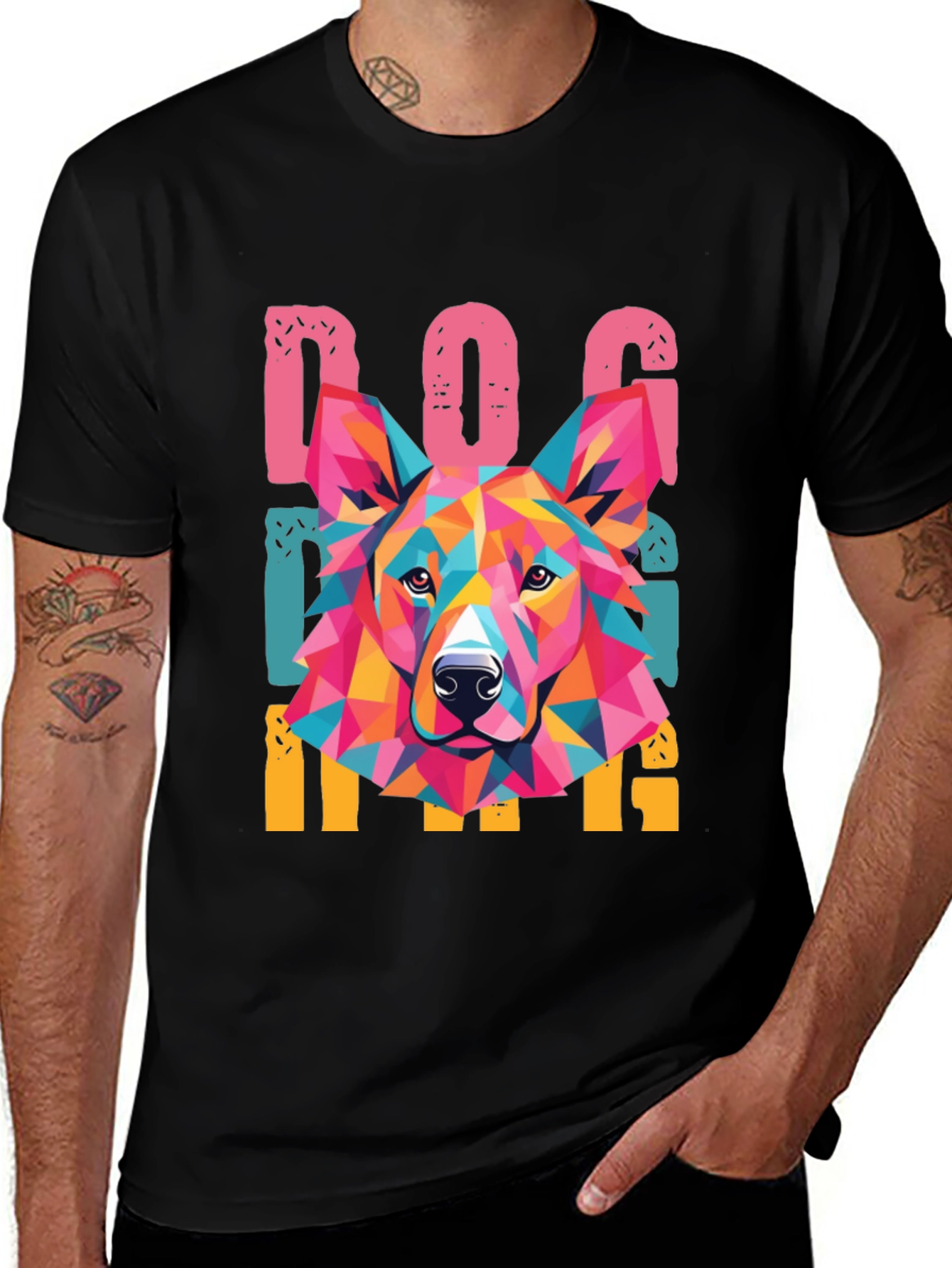 Colorful Dog Lover Graphic T-Shirt