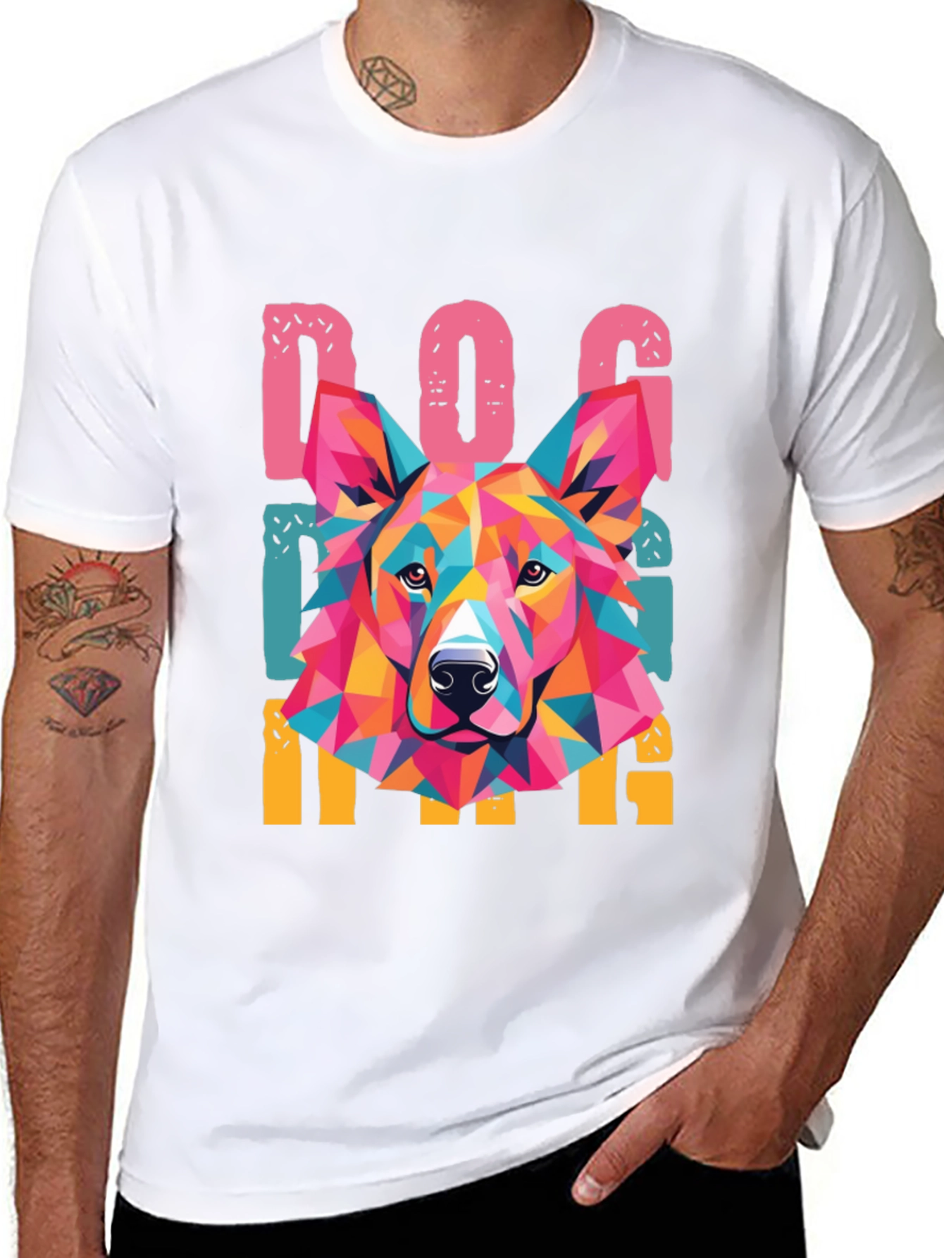 Colorful Dog Lover Graphic T-Shirt