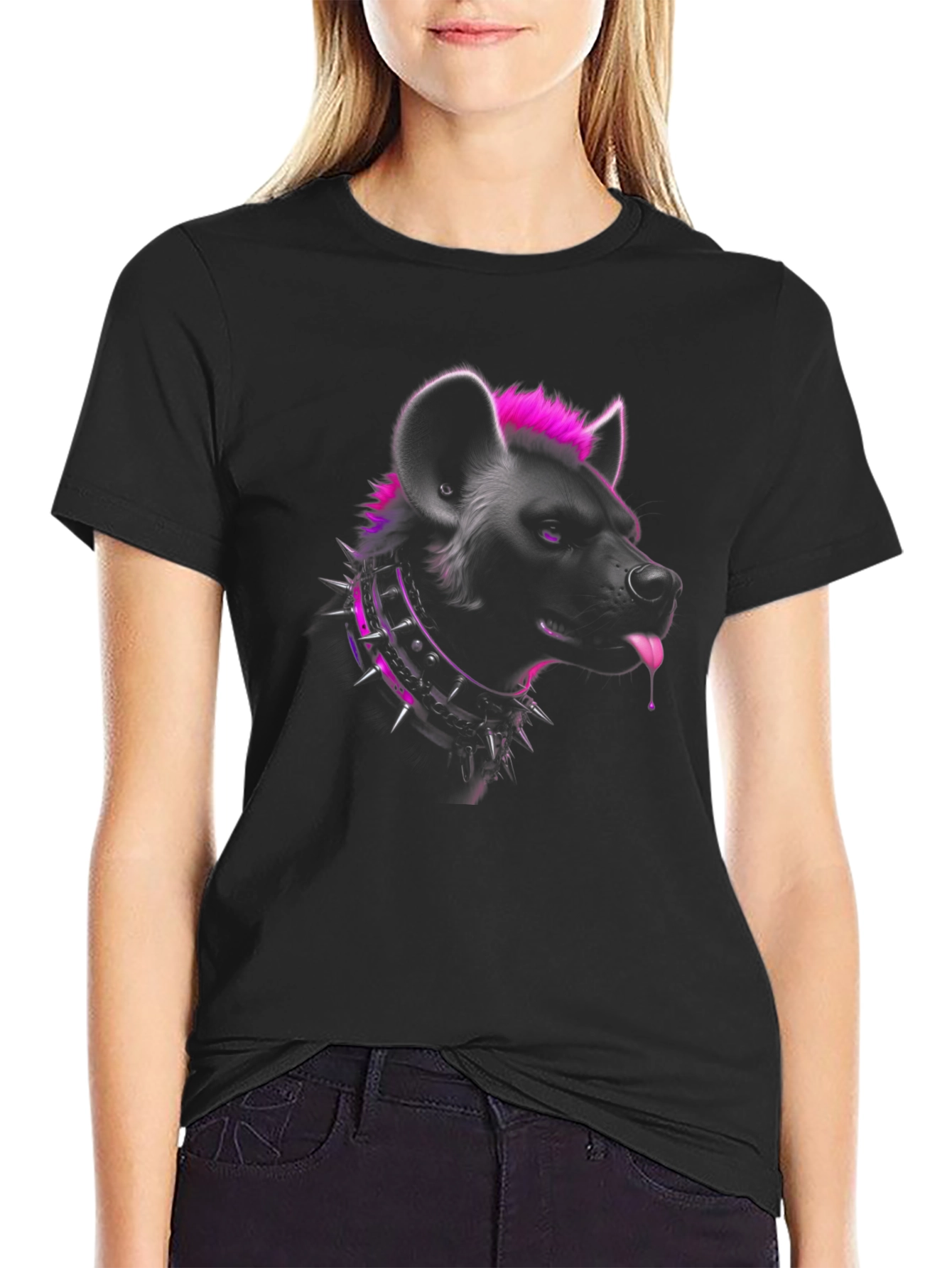 Hyena Graphic Tee - Punk Style Black T-Shirt