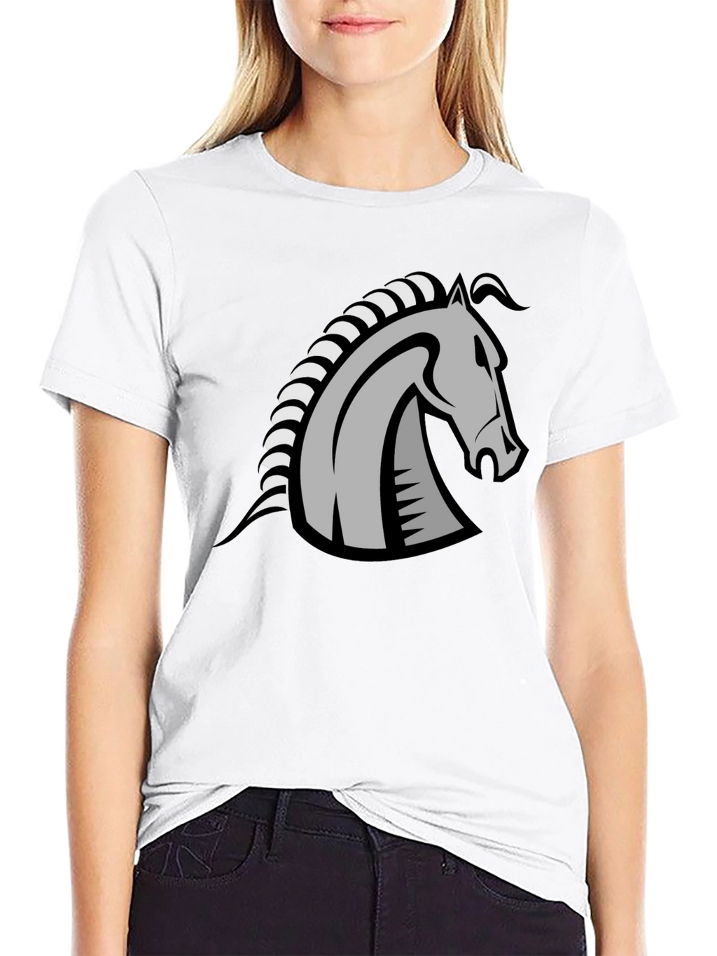 Knight Horse Graphic Tee - Stylish Black T-Shirt