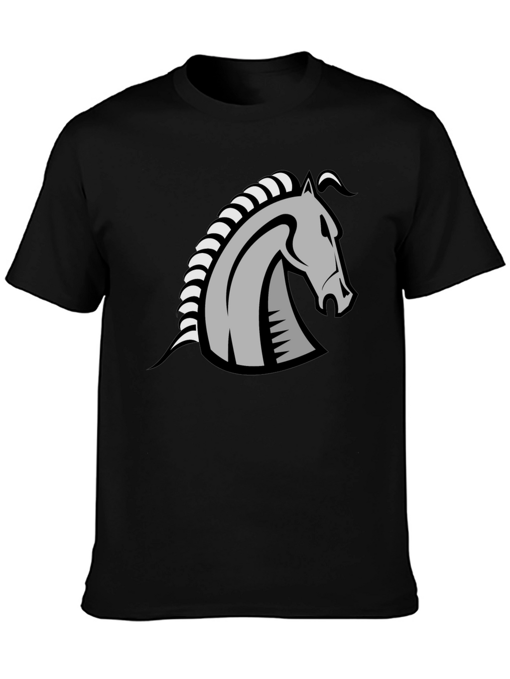 Knight Horse Graphic Tee - Stylish Black T-Shirt
