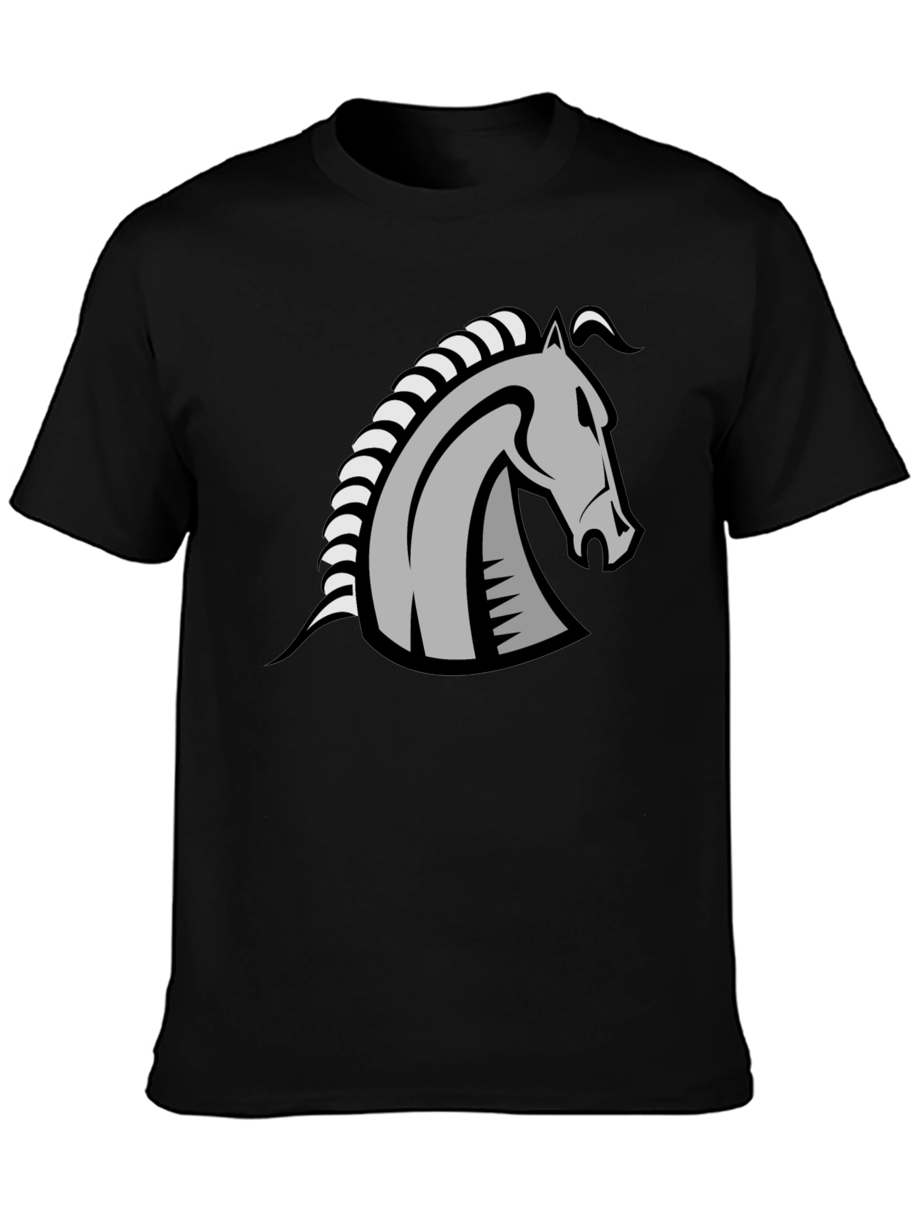 Knight Horse Graphic Tee - Stylish Black T-Shirt
