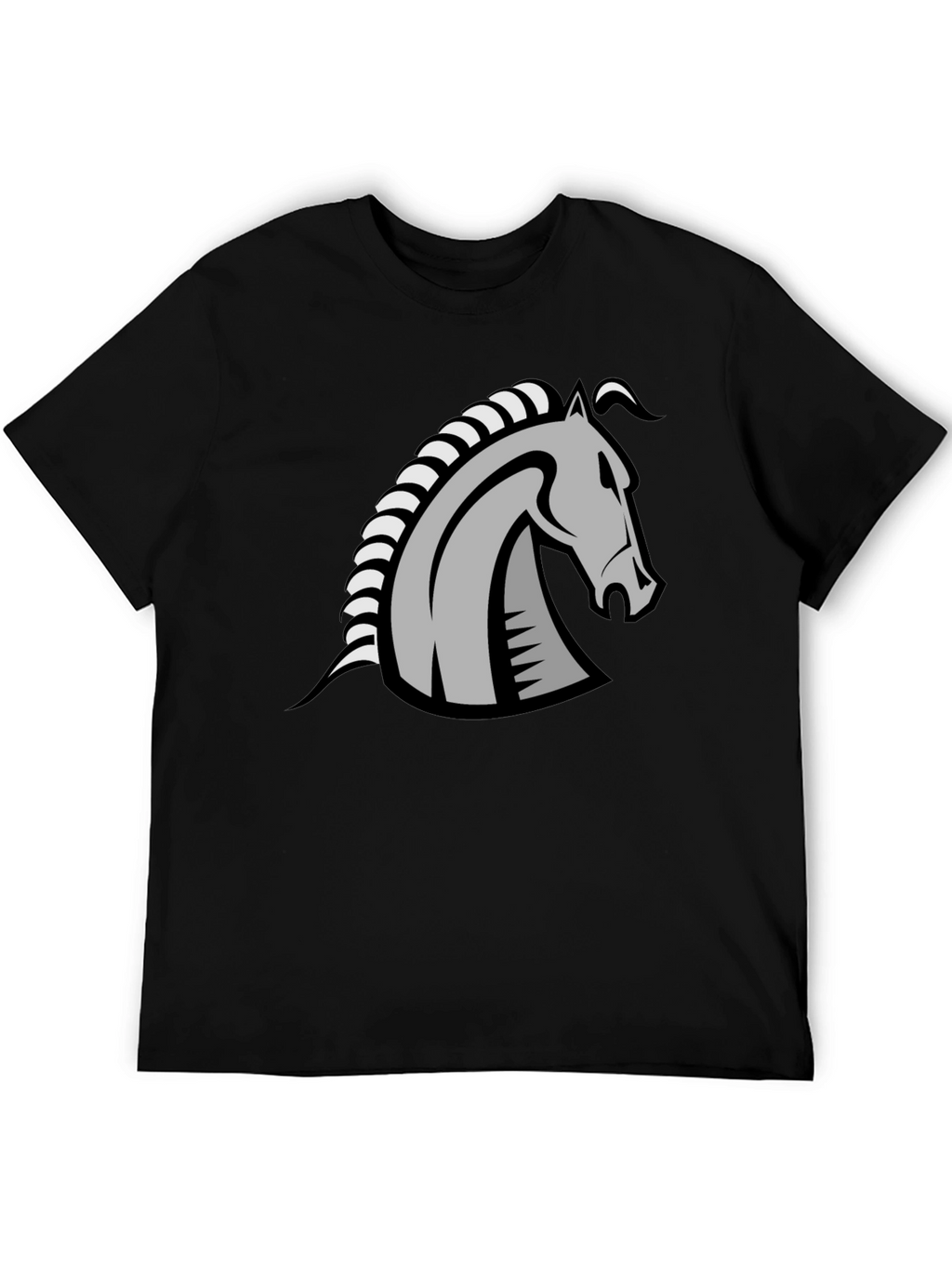 Knight Horse Graphic Tee - Stylish Black T-Shirt
