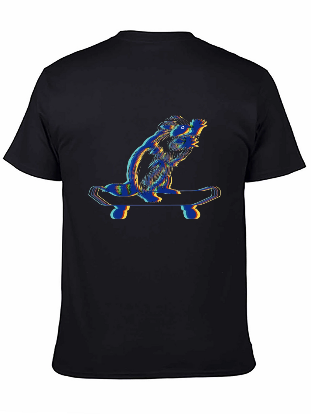 Cool Beaver Skateboarder Black T-Shirt
