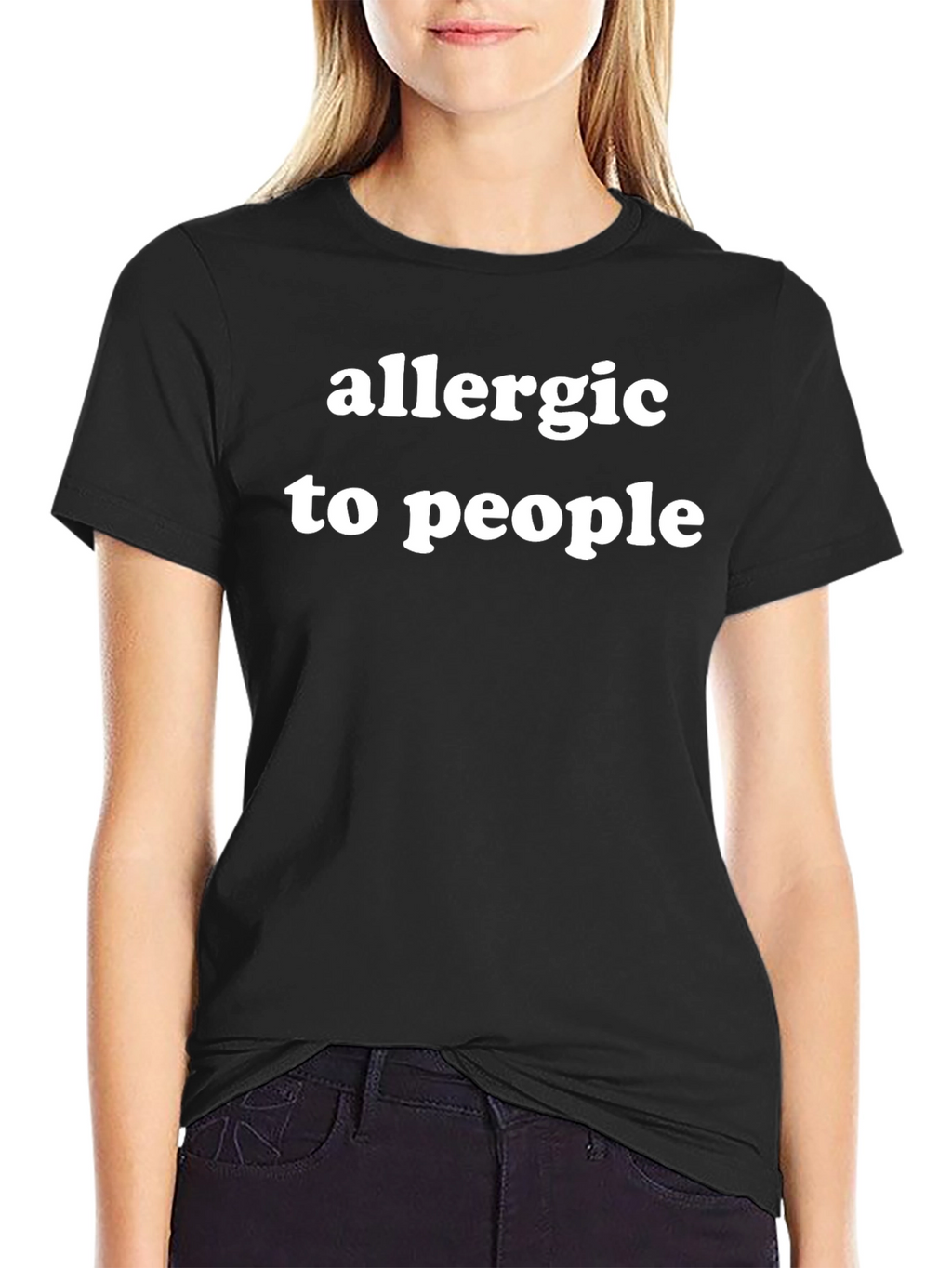 Allergic to People Graphic T-Shirt - Black