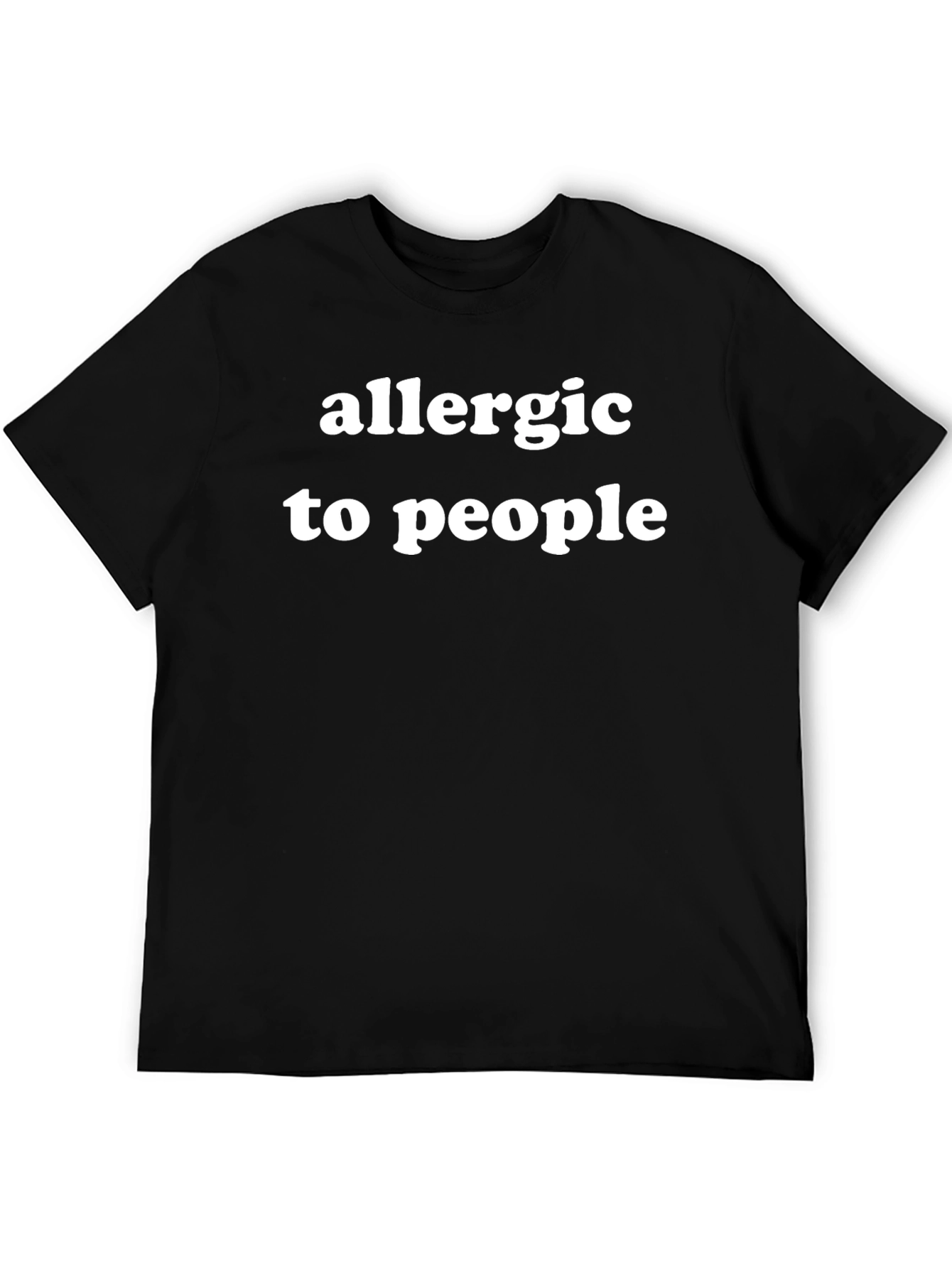 Allergic to People Graphic T-Shirt - Black
