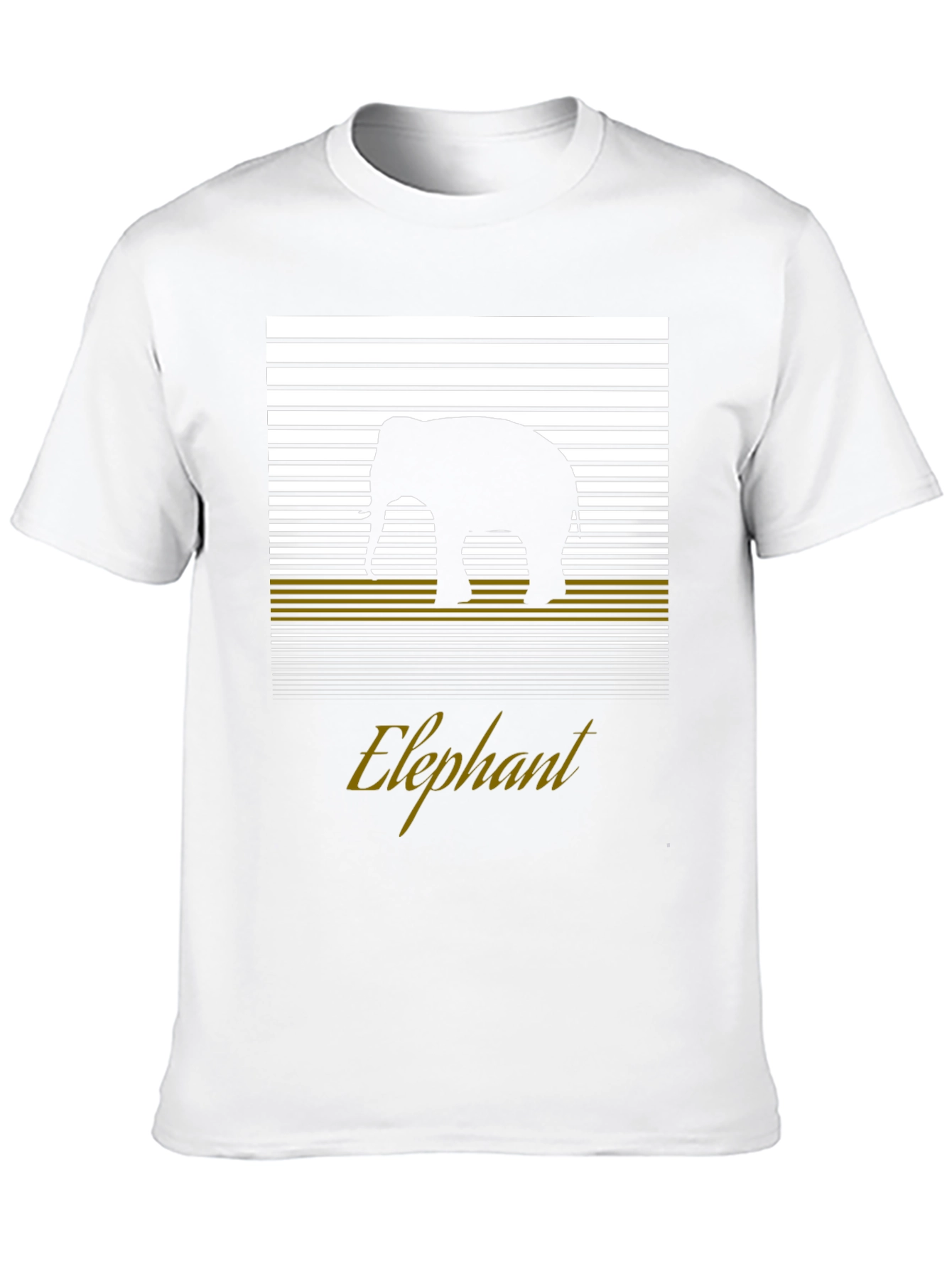 Elephant Silhouette Graphic Tee - Black Cotton T-Shirt