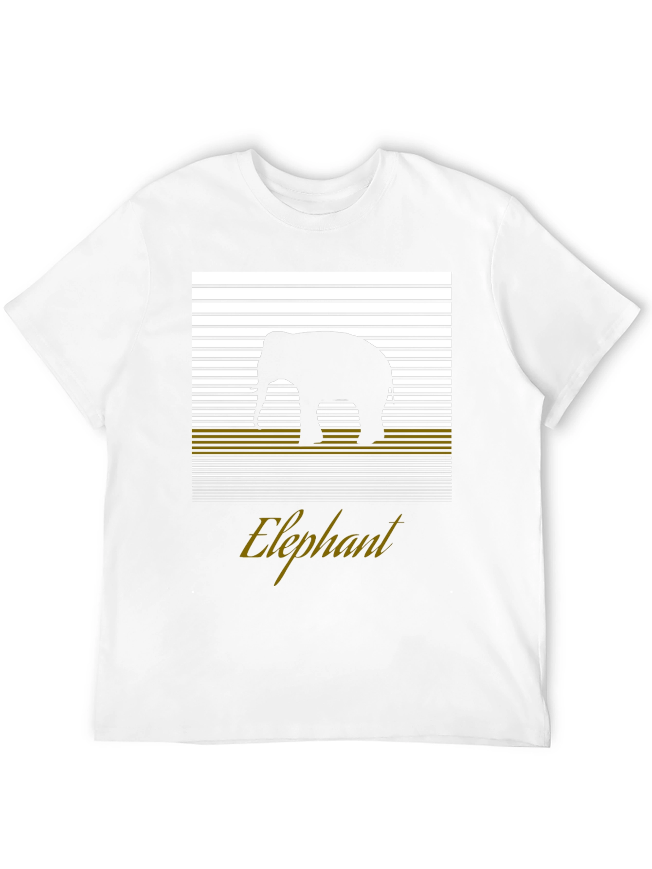 Elephant Silhouette Graphic Tee - Black Cotton T-Shirt