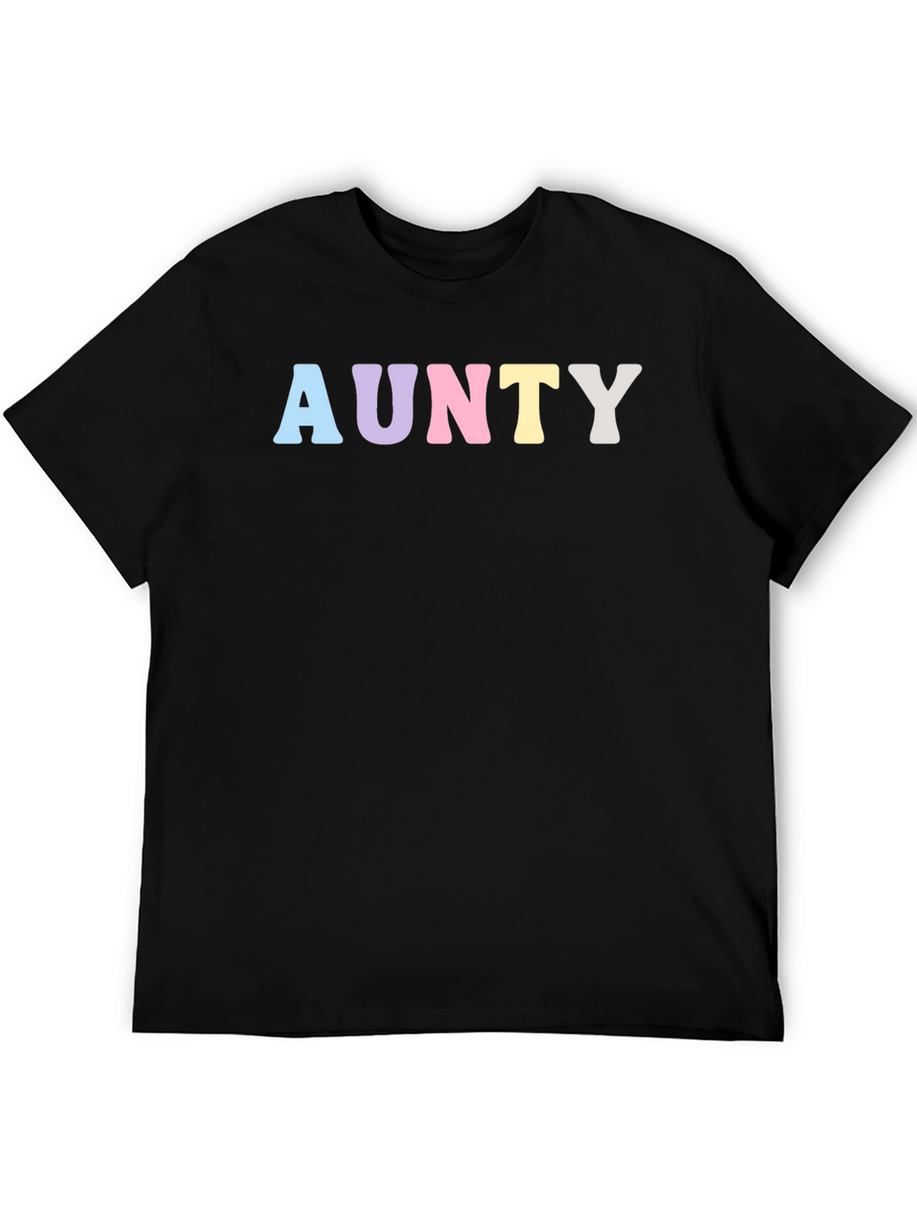 AUNTY Pastel Graphic Print Black T-Shirt