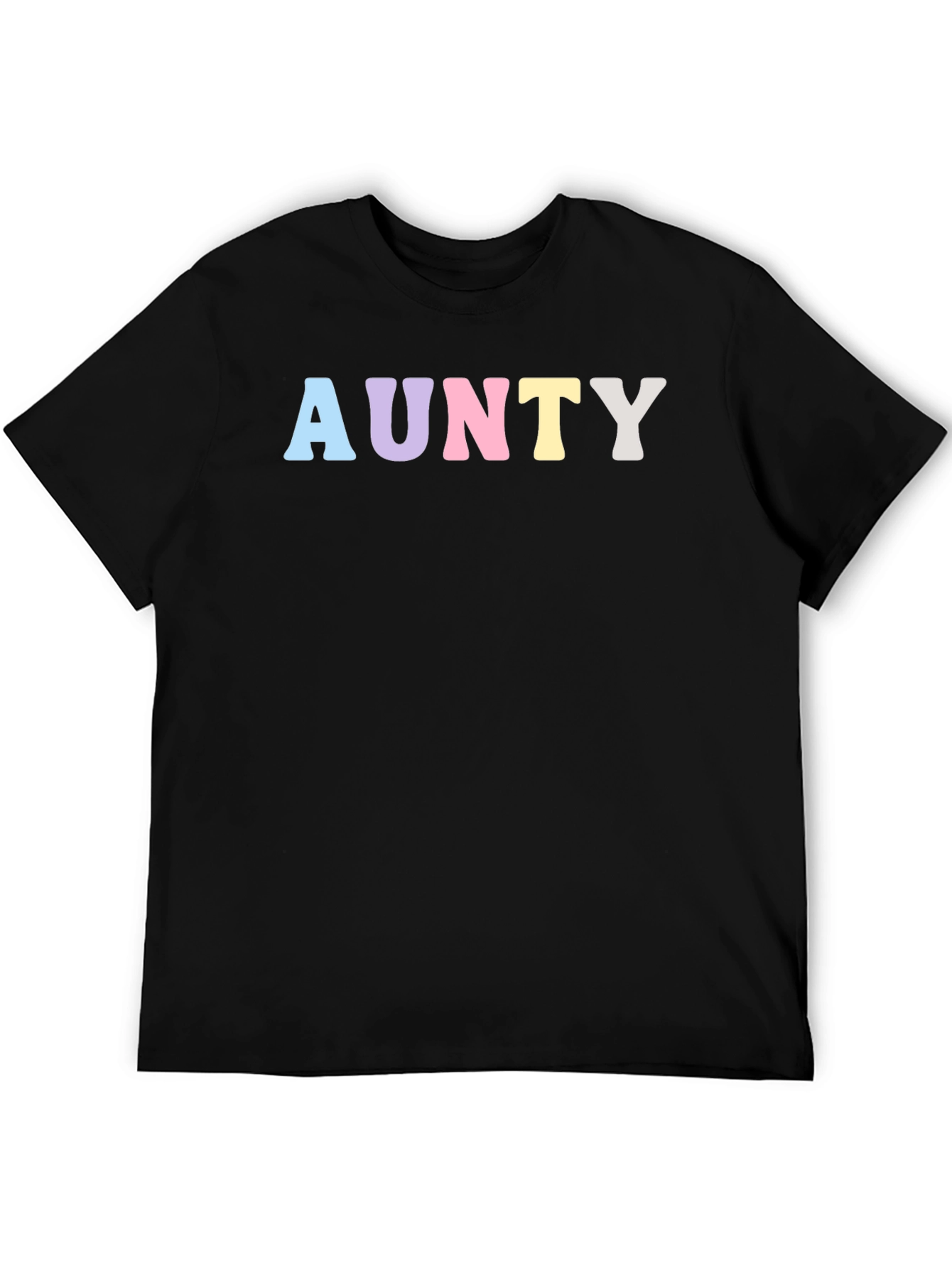AUNTY Pastel Graphic Print Black T-Shirt