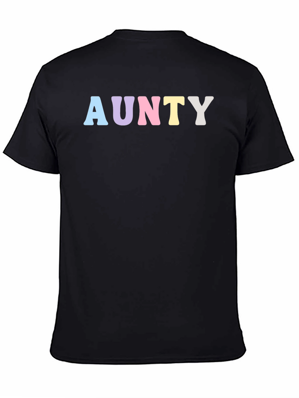 AUNTY Pastel Graphic Print Black T-Shirt