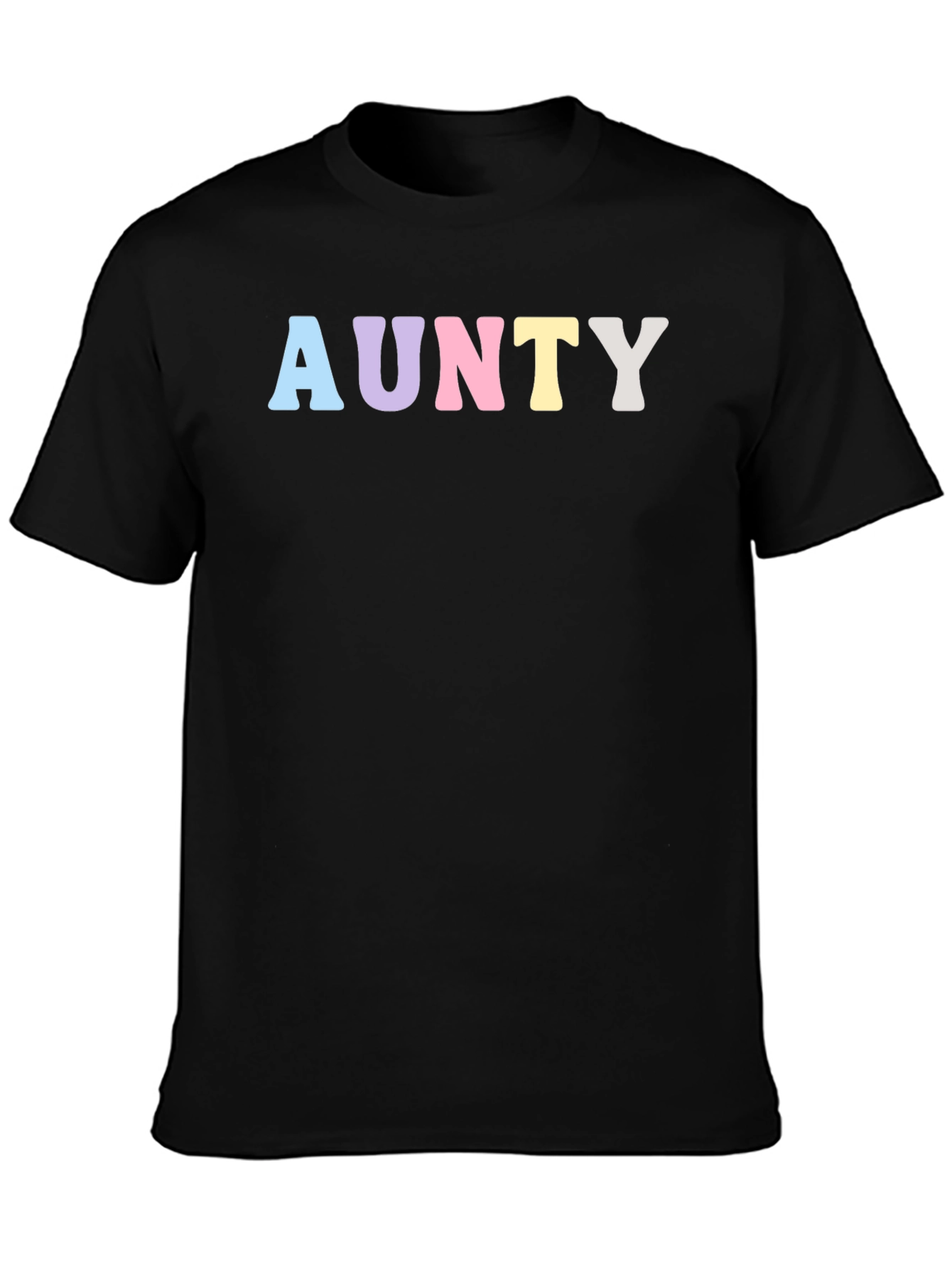 AUNTY Pastel Graphic Print Black T-Shirt