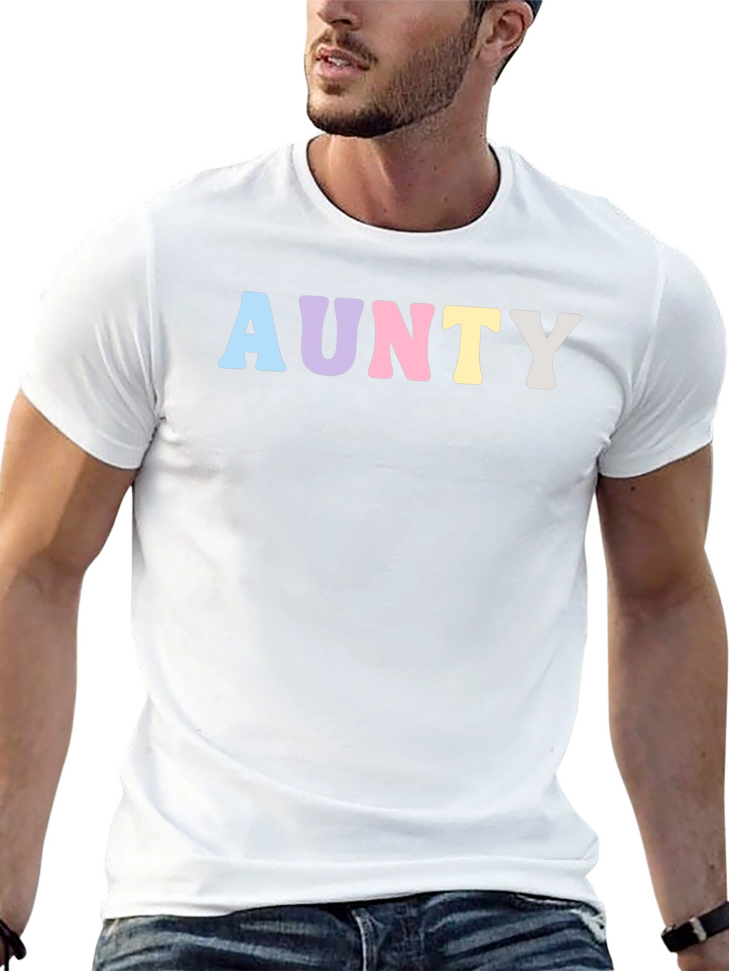 AUNTY Pastel Graphic Print Black T-Shirt