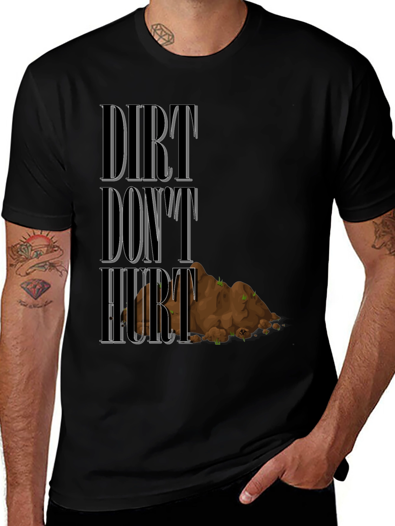 Dirt Dont Hurt Black Graphic Tee