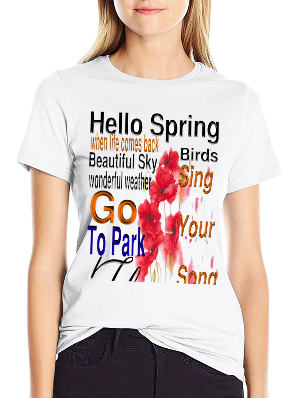 Hello Spring Floral Graphic T-Shirt
