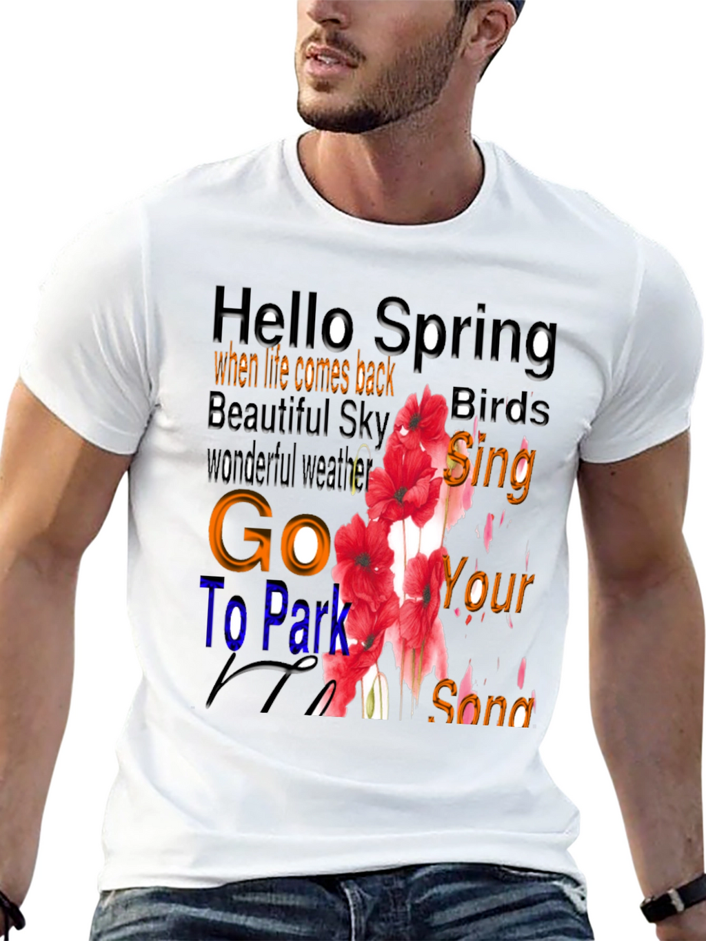 Hello Spring Floral Graphic T-Shirt