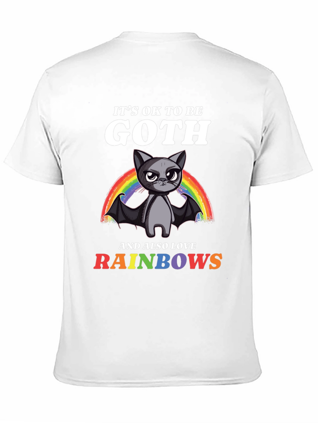 Goth Cat Rainbow T-Shirt