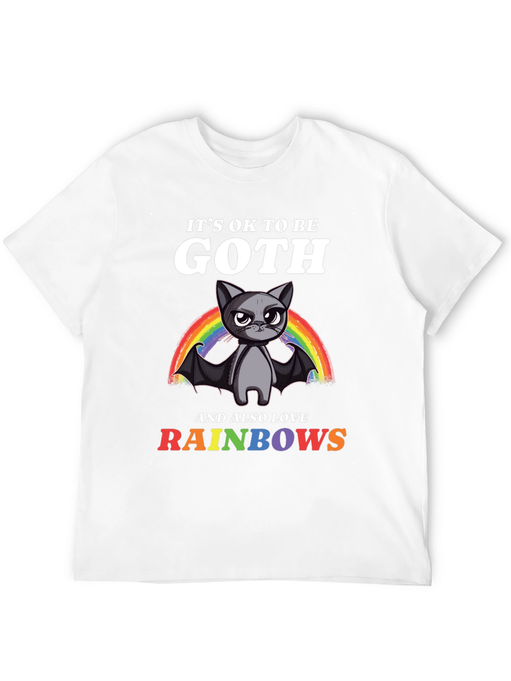 Goth Cat Rainbow T-Shirt
