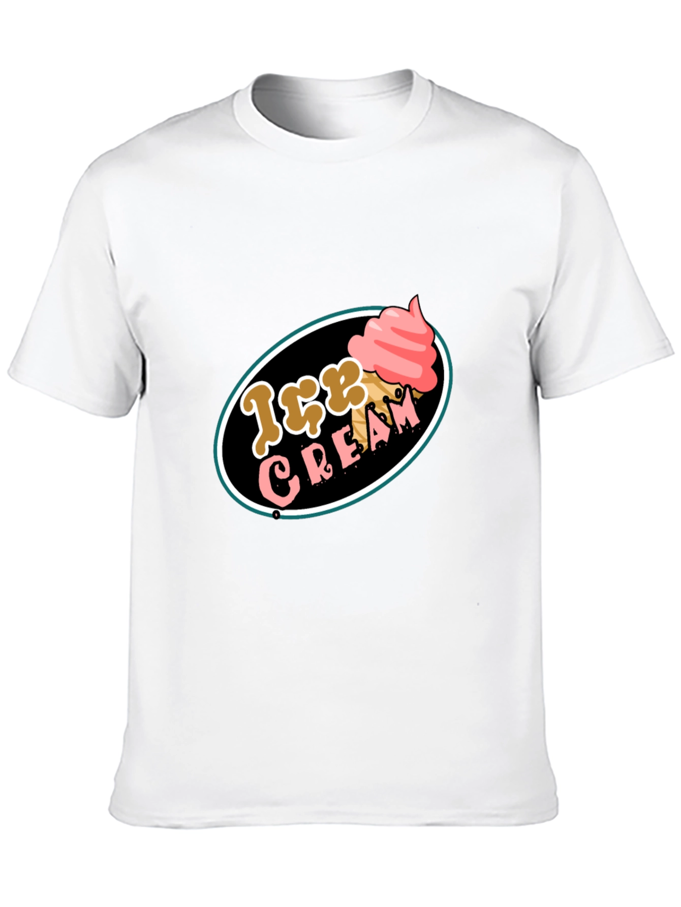 Ice Cream Graphic Tee - Black Cotton T-Shirt