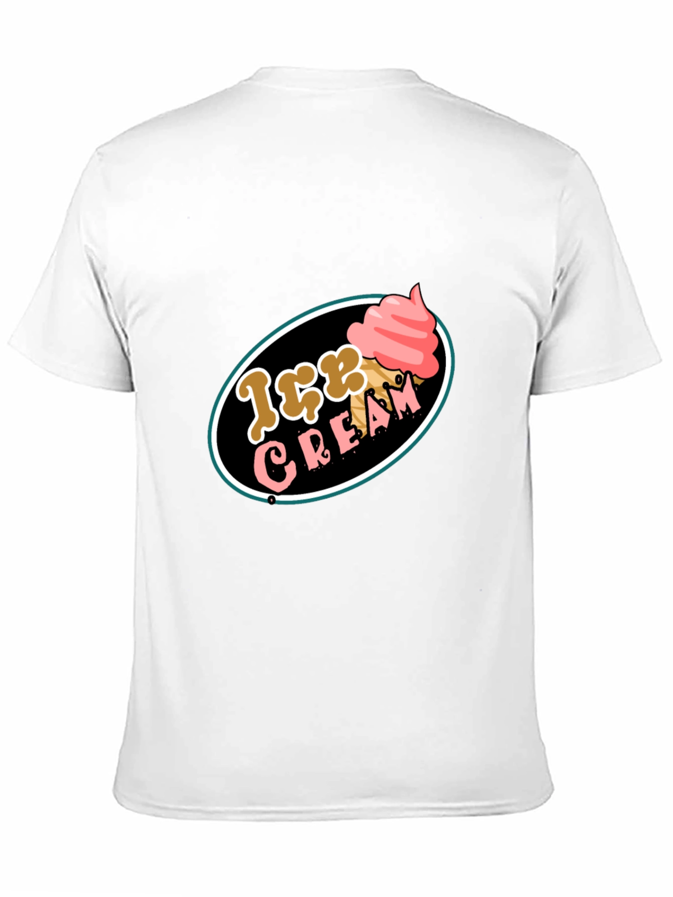 Ice Cream Graphic Tee - Black Cotton T-Shirt