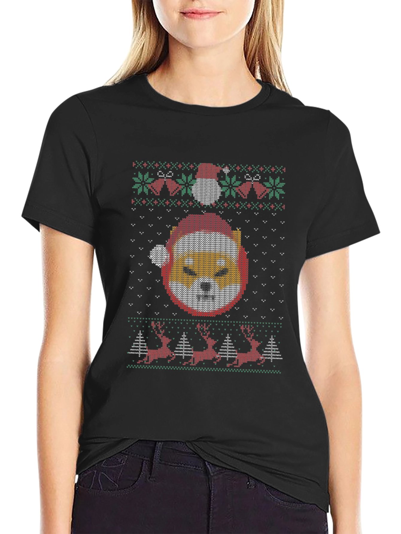Festive Shiba Inu Christmas Sweater T-Shirt