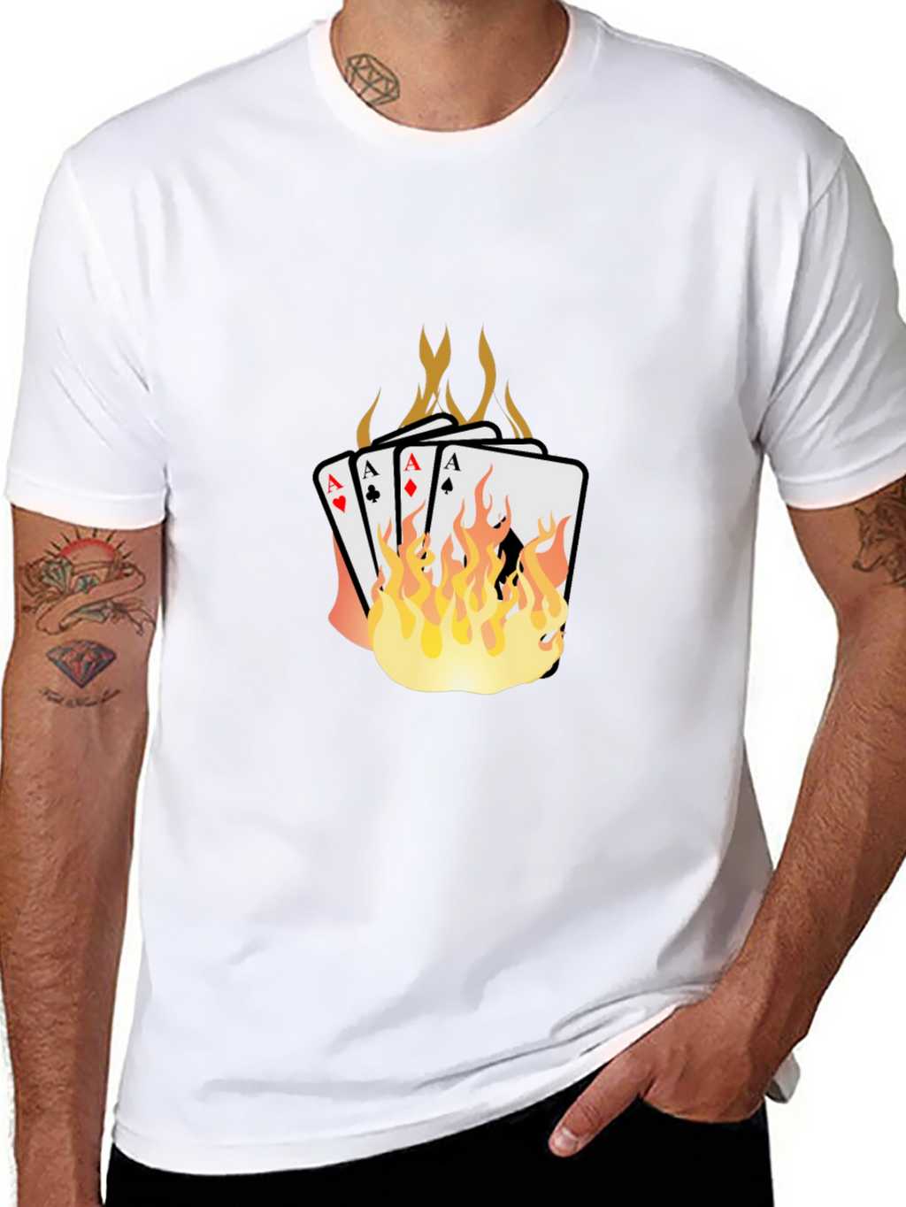 Flaming Aces Graphic T-Shirt