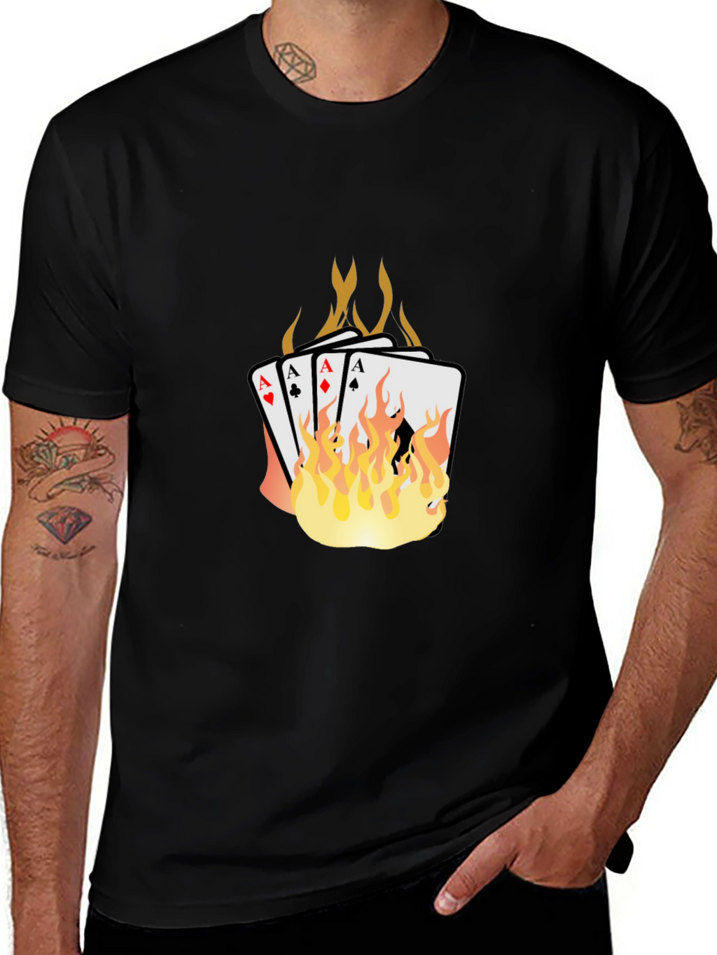 Flaming Aces Graphic T-Shirt