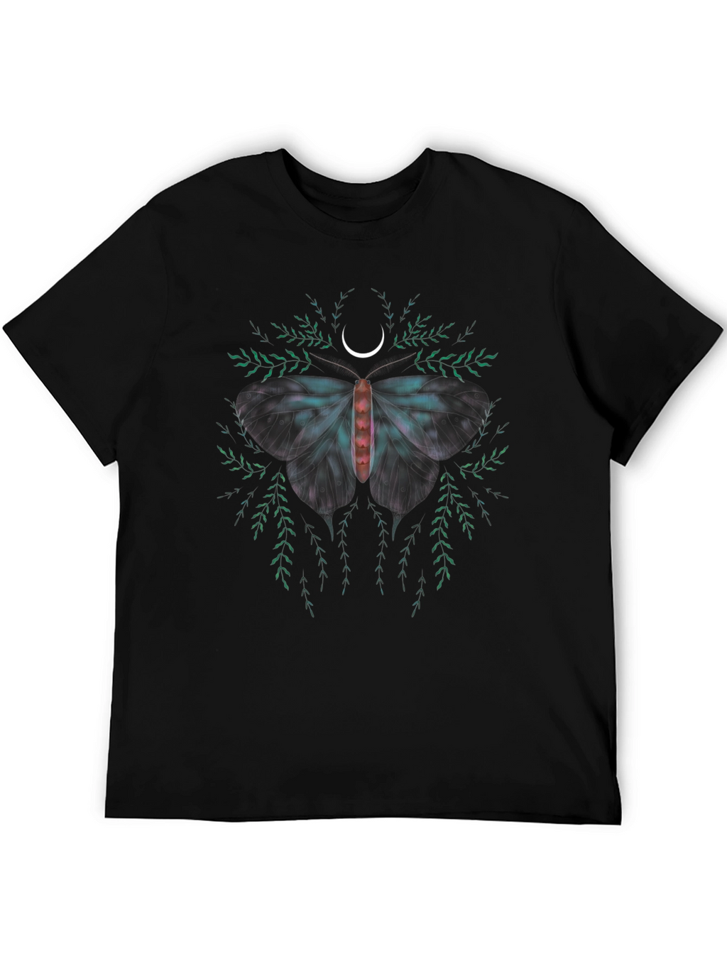 Moth & Moon Graphic Tee - Black