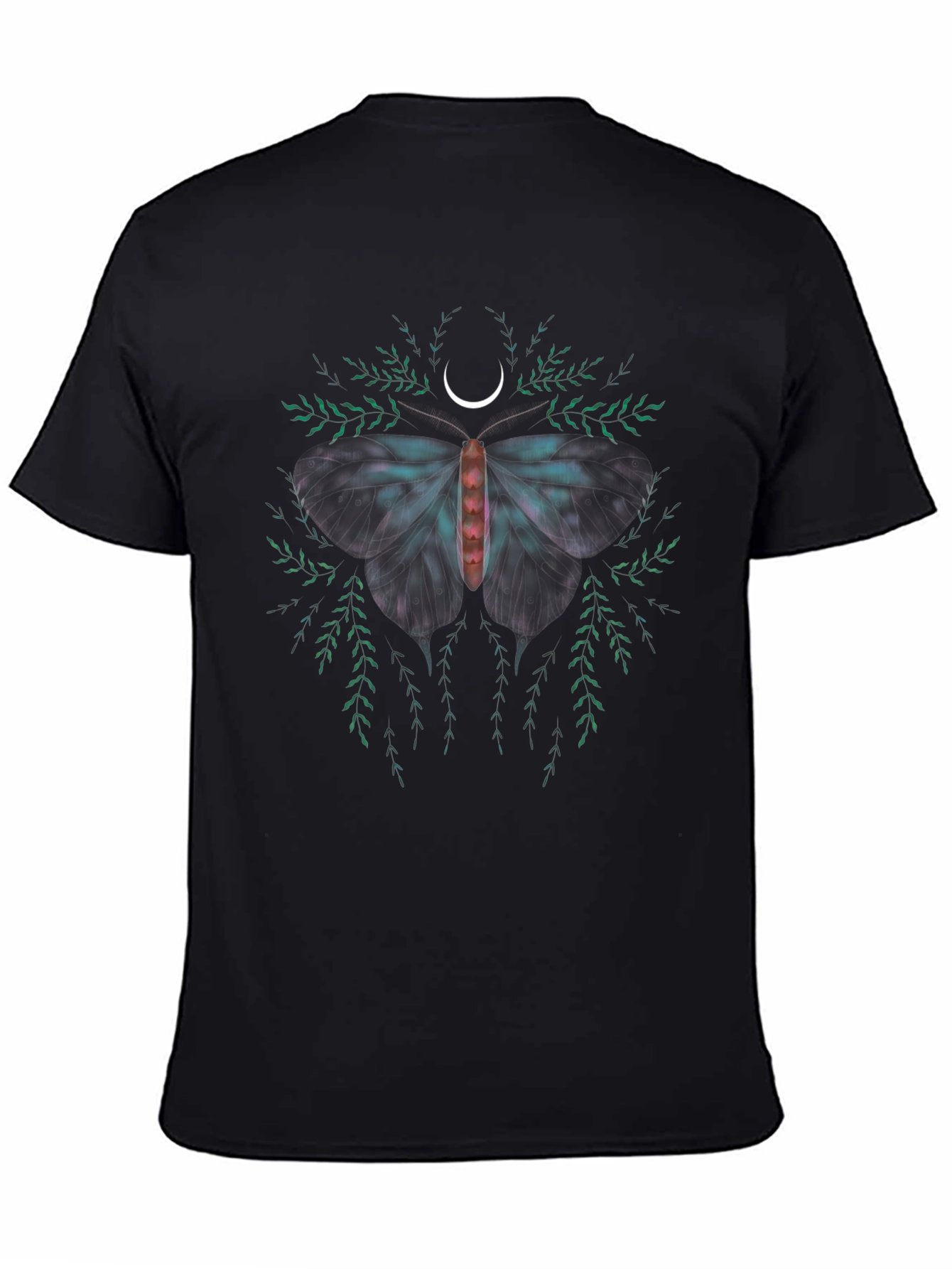 Moth & Moon Graphic Tee - Black