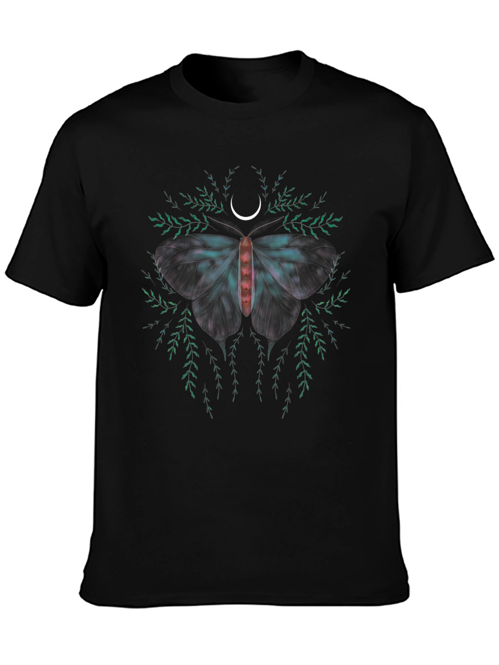 Moth & Moon Graphic Tee - Black