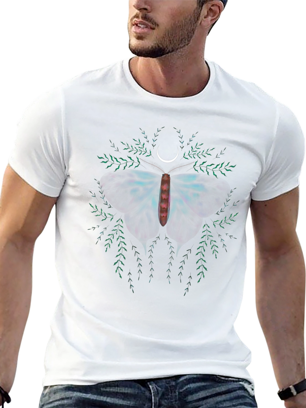 Moth & Moon Graphic Tee - Black