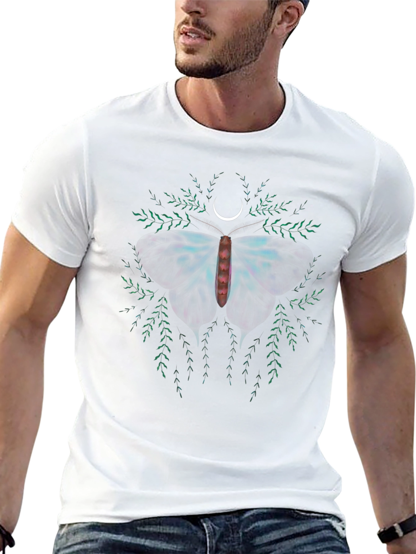 Moth & Moon Graphic Tee - Black