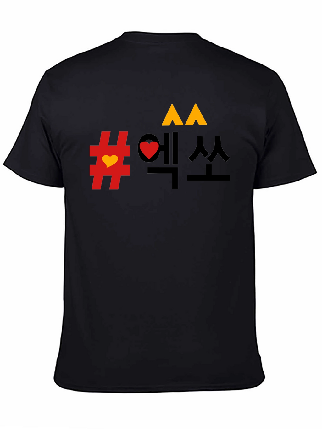 Mens Graphic Tee - Korean Design Black T-Shirt