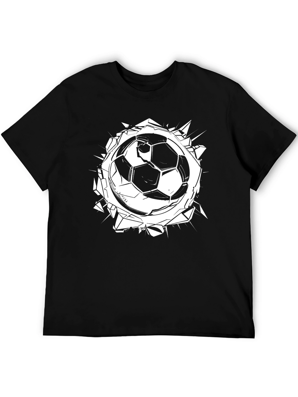 Soccer Ball Burst Graphic Tee - Black