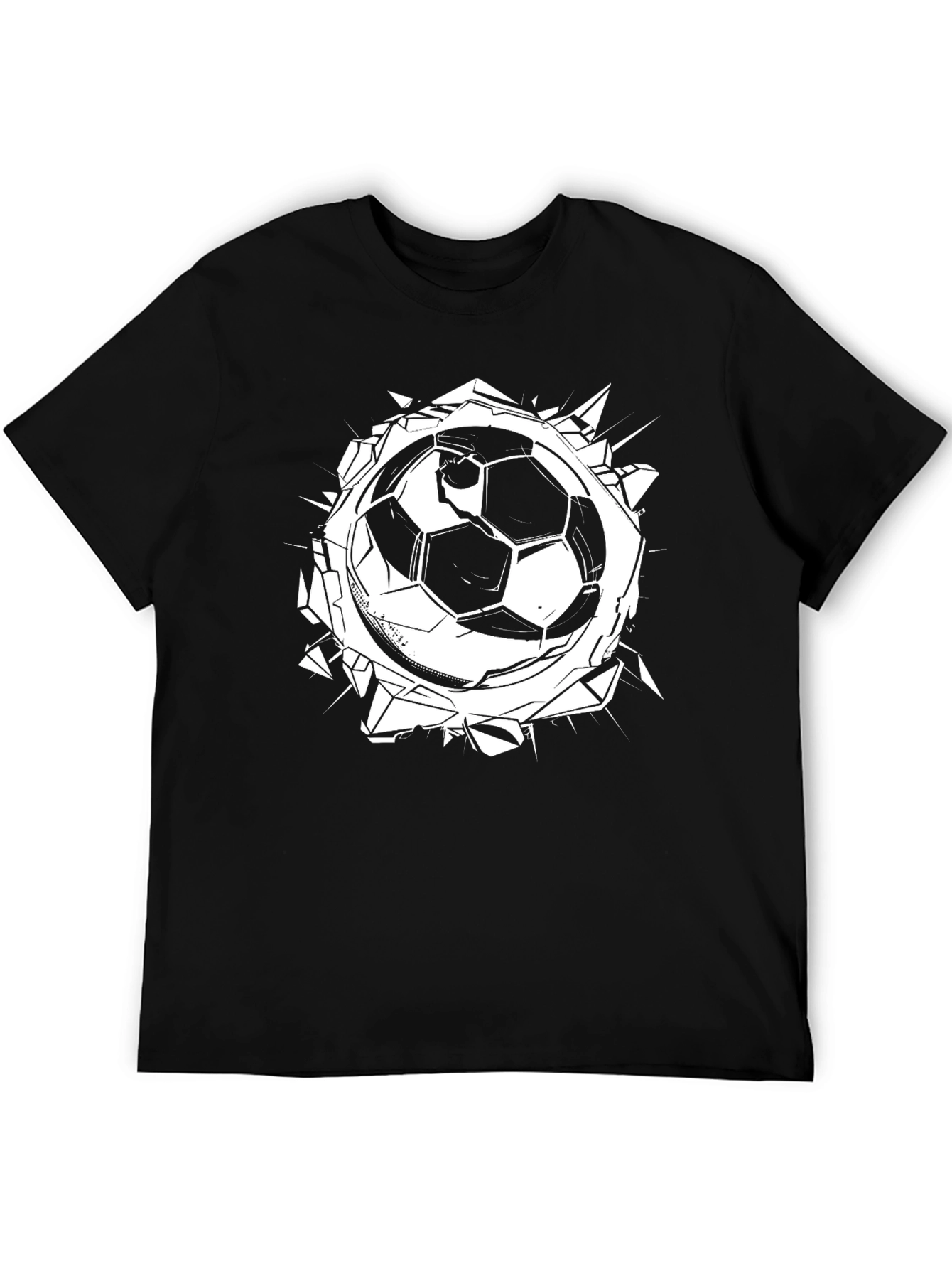 Soccer Ball Burst Graphic Tee - Black