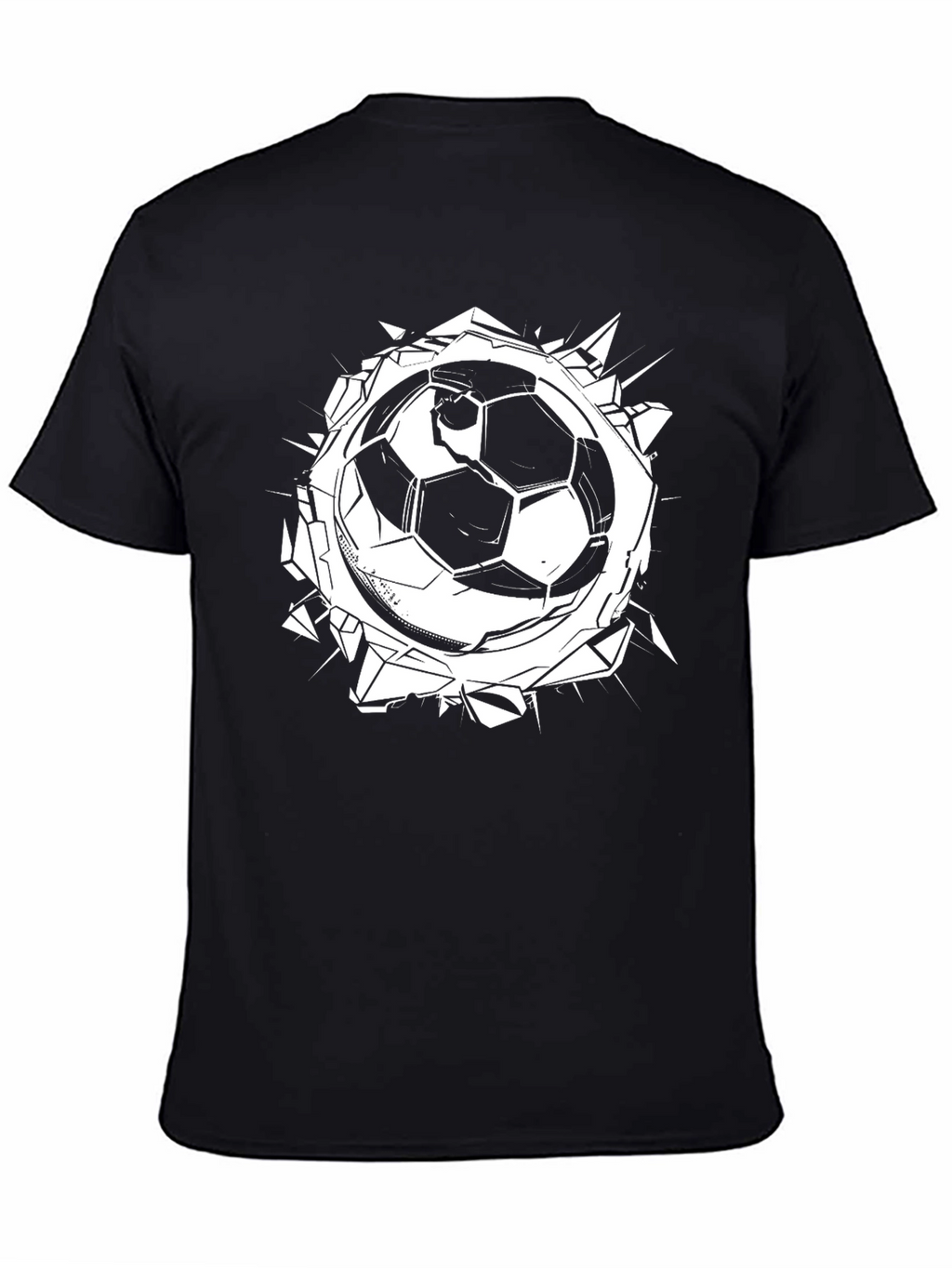 Soccer Ball Burst Graphic Tee - Black