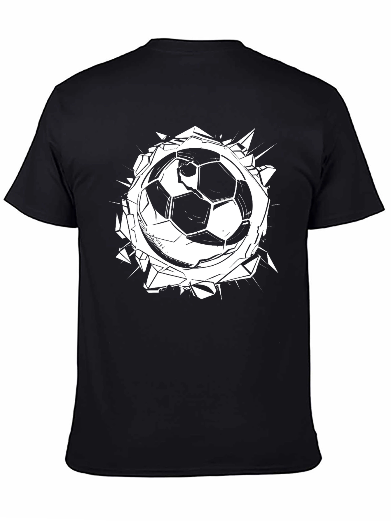 Soccer Ball Burst Graphic Tee - Black